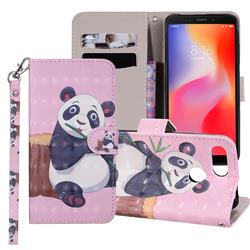 Happy Panda 3D Painted Leather Phone Wallet Case Cover for Mi Xiaomi Redmi 6A