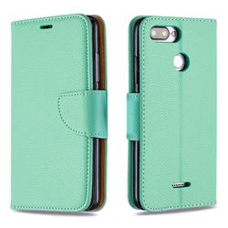 Classic Luxury Litchi Leather Phone Wallet Case for Mi Xiaomi Redmi 6A - Green