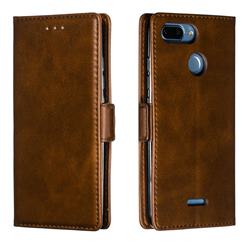 Retro Classic Calf Pattern Leather Wallet Phone Case for Mi Xiaomi Redmi 6A - Brown