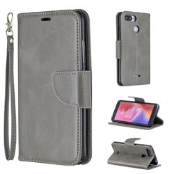 Classic Sheepskin PU Leather Phone Wallet Case for Mi Xiaomi Redmi 6A - Gray