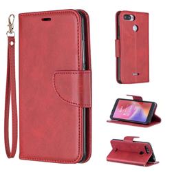 Classic Sheepskin PU Leather Phone Wallet Case for Mi Xiaomi Redmi 6A - Red