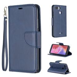 Classic Sheepskin PU Leather Phone Wallet Case for Mi Xiaomi Redmi 6A - Blue