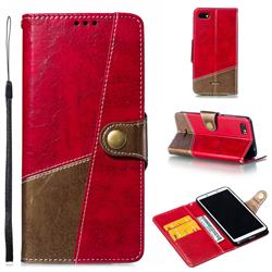 Retro Magnetic Stitching Wallet Flip Cover for Mi Xiaomi Redmi 6A - Rose Red
