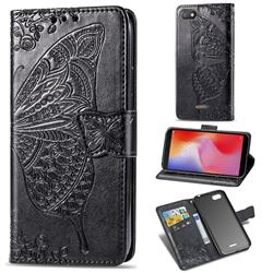 Embossing Mandala Flower Butterfly Leather Wallet Case for Mi Xiaomi Redmi 6A - Black