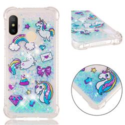 Fashion Unicorn Dynamic Liquid Glitter Sand Quicksand Star TPU Case for Xiaomi Mi A2 Lite (Redmi 6 Pro)