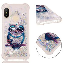 Sweet Gray Owl Dynamic Liquid Glitter Sand Quicksand Star TPU Case for Xiaomi Mi A2 Lite (Redmi 6 Pro)