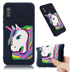 Rainbow Unicorn Soft 3D Silicone Case for Xiaomi Mi A2 Lite (Redmi 6 Pro) - Navy