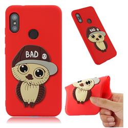 Bad Boy Owl Soft 3D Silicone Case for Xiaomi Mi A2 Lite (Redmi 6 Pro) - Red