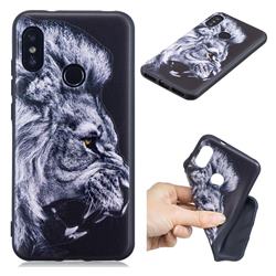 Lion 3D Embossed Relief Black TPU Cell Phone Back Cover for Xiaomi Mi A2 Lite (Redmi 6 Pro)