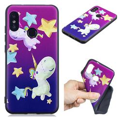 Pony 3D Embossed Relief Black TPU Cell Phone Back Cover for Xiaomi Mi A2 Lite (Redmi 6 Pro)
