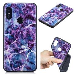 Marble 3D Embossed Relief Black TPU Cell Phone Back Cover for Xiaomi Mi A2 Lite (Redmi 6 Pro)