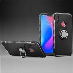 Armor Anti Drop Carbon PC + Silicon Invisible Ring Holder Phone Case for Xiaomi Mi A2 Lite (Redmi 6 Pro) - Black