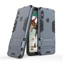 Armor Premium Tactical Grip Kickstand Shockproof Dual Layer Rugged Hard Cover for Xiaomi Mi A2 Lite (Redmi 6 Pro) - Navy