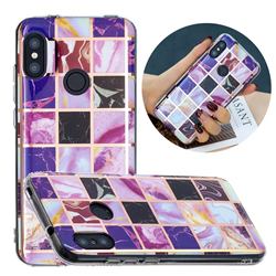 Square Puzzle Painted Marble Electroplating Protective Case for Xiaomi Mi A2 Lite (Redmi 6 Pro)