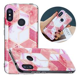 Cherry Glitter Painted Marble Electroplating Protective Case for Xiaomi Mi A2 Lite (Redmi 6 Pro)
