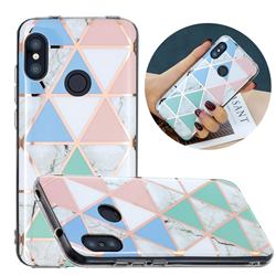Fresh Triangle Painted Marble Electroplating Protective Case for Xiaomi Mi A2 Lite (Redmi 6 Pro)