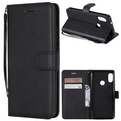 Retro Greek Classic Smooth PU Leather Wallet Phone Case for Xiaomi Mi A2 Lite (Redmi 6 Pro) - Black