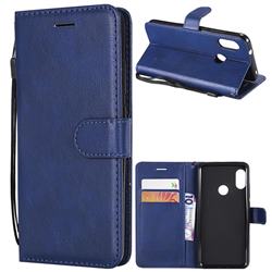 Retro Greek Classic Smooth PU Leather Wallet Phone Case for Xiaomi Mi A2 Lite (Redmi 6 Pro) - Blue