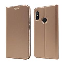 Ultra Slim Card Magnetic Automatic Suction Leather Wallet Case for Xiaomi Mi A2 Lite (Redmi 6 Pro) - Rose Gold