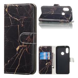 Black Gold Marble PU Leather Wallet Case for Xiaomi Mi A2 Lite (Redmi 6 Pro)