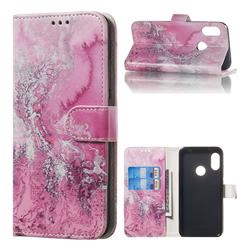 Pink Seawater PU Leather Wallet Case for Xiaomi Mi A2 Lite (Redmi 6 Pro)