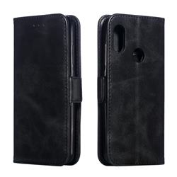 Retro Classic Calf Pattern Leather Wallet Phone Case for Xiaomi Mi A2 Lite (Redmi 6 Pro) - Black