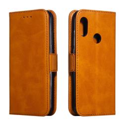 Retro Classic Calf Pattern Leather Wallet Phone Case for Xiaomi Mi A2 Lite (Redmi 6 Pro) - Yellow