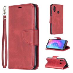 Classic Sheepskin PU Leather Phone Wallet Case for Xiaomi Mi A2 Lite (Redmi 6 Pro) - Red