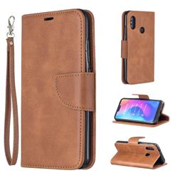 Classic Sheepskin PU Leather Phone Wallet Case for Xiaomi Mi A2 Lite (Redmi 6 Pro) - Brown