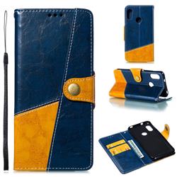 Retro Magnetic Stitching Wallet Flip Cover for Xiaomi Mi A2 Lite (Redmi 6 Pro) - Blue