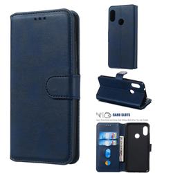 Retro Calf Matte Leather Wallet Phone Case for Xiaomi Mi A2 Lite (Redmi 6 Pro) - Blue