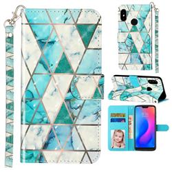 Stitching Marble 3D Leather Phone Holster Wallet Case for Xiaomi Mi A2 Lite (Redmi 6 Pro)