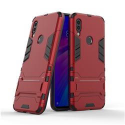 Armor Premium Tactical Grip Kickstand Shockproof Dual Layer Rugged Hard Cover for Mi Xiaomi Redmi 7 - Wine Red