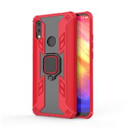 Predator Armor Metal Ring Grip Shockproof Dual Layer Rugged Hard Cover for Mi Xiaomi Redmi 7 - Red