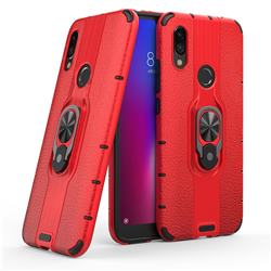 Alita Battle Angel Armor Metal Ring Grip Shockproof Dual Layer Rugged Hard Cover for Mi Xiaomi Redmi 7 - Red