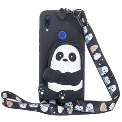 Cute Panda Neck Lanyard Zipper Wallet Silicone Case for Mi Xiaomi Redmi 7