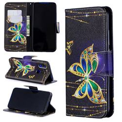 Golden Shining Butterfly Leather Wallet Case for Mi Xiaomi Redmi 7