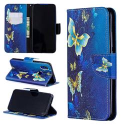 Golden Butterflies Leather Wallet Case for Mi Xiaomi Redmi 7