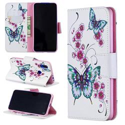 Peach Butterflies Leather Wallet Case for Mi Xiaomi Redmi 7