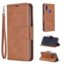 Classic Sheepskin PU Leather Phone Wallet Case for Mi Xiaomi Redmi 7 - Brown