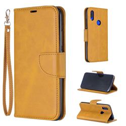 Classic Sheepskin PU Leather Phone Wallet Case for Mi Xiaomi Redmi 7 - Yellow