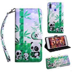 Eating Bamboo Pandas 3D Painted Leather Wallet Case for Mi Xiaomi Redmi 7