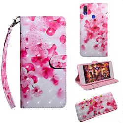 Peach Blossom 3D Painted Leather Wallet Case for Mi Xiaomi Redmi 7