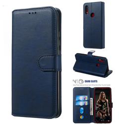 Retro Calf Matte Leather Wallet Phone Case for Mi Xiaomi Redmi 7 - Blue