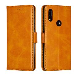 Retro Classic Calf Pattern Leather Wallet Phone Case for Mi Xiaomi Redmi 7 - Yellow