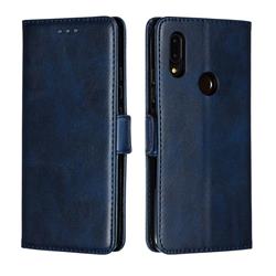 Retro Classic Calf Pattern Leather Wallet Phone Case for Mi Xiaomi Redmi 7 - Blue