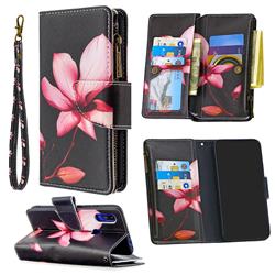 Lotus Flower Binfen Color BF03 Retro Zipper Leather Wallet Phone Case for Mi Xiaomi Redmi 7