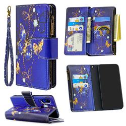 Purple Butterfly Binfen Color BF03 Retro Zipper Leather Wallet Phone Case for Mi Xiaomi Redmi 7