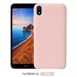 Howmak Slim Liquid Silicone Rubber Shockproof Phone Case Cover for Mi Xiaomi Redmi 7A - Pink