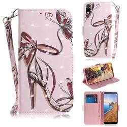 Butterfly High Heels 3D Painted Leather Wallet Phone Case for Mi Xiaomi Redmi 7A